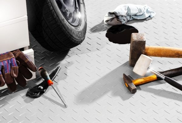 Garage or tire shop floors